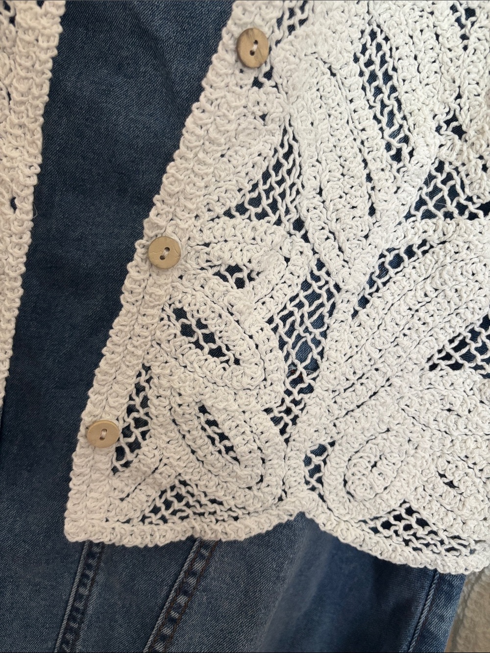 Hudson Gray White Crochet Cardigan - Picture 8 of 9